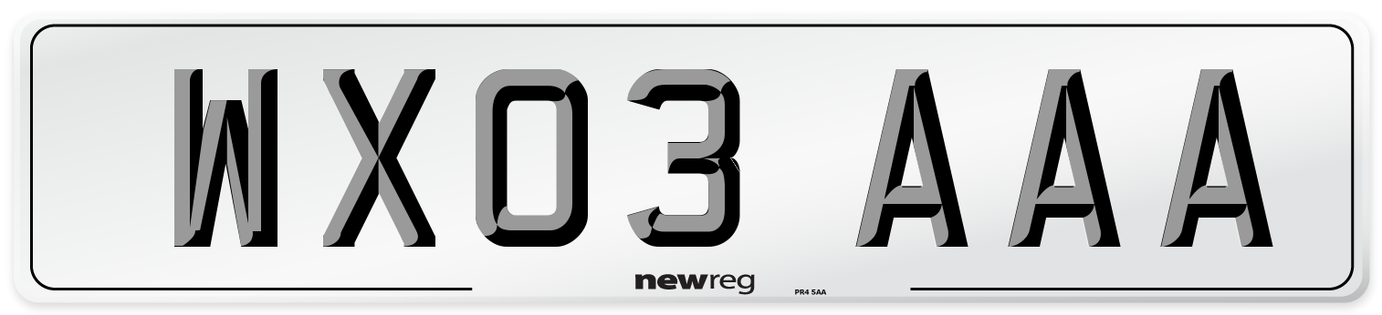 WX03 AAA Number Plate from New Reg